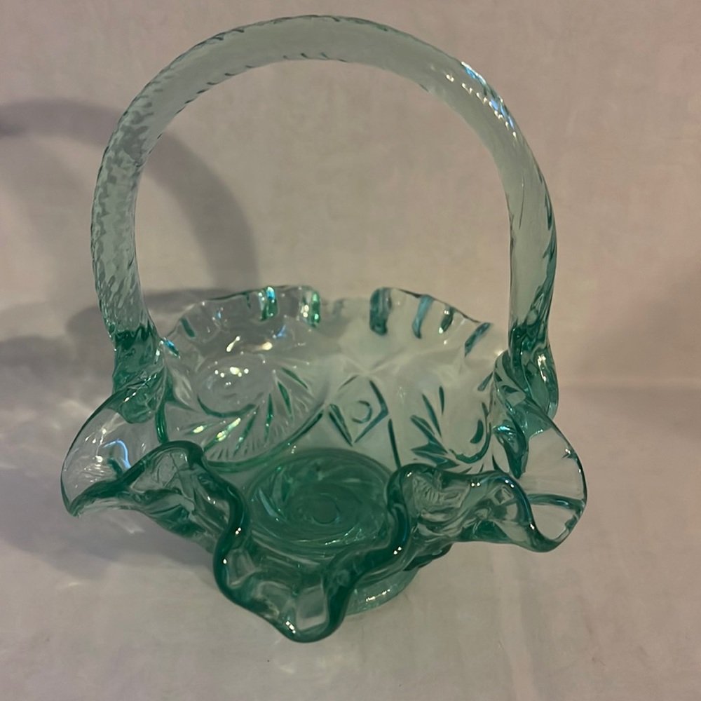 Green hand blown glass